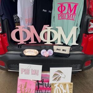 Phi Mu Sorority Apparel and Decor Set